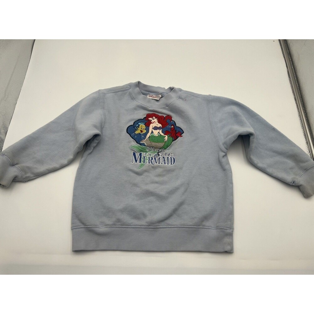 Vintage light blue The Little Mermaid Crew Neck Sweatshirt Youth S 5/6 Disney
